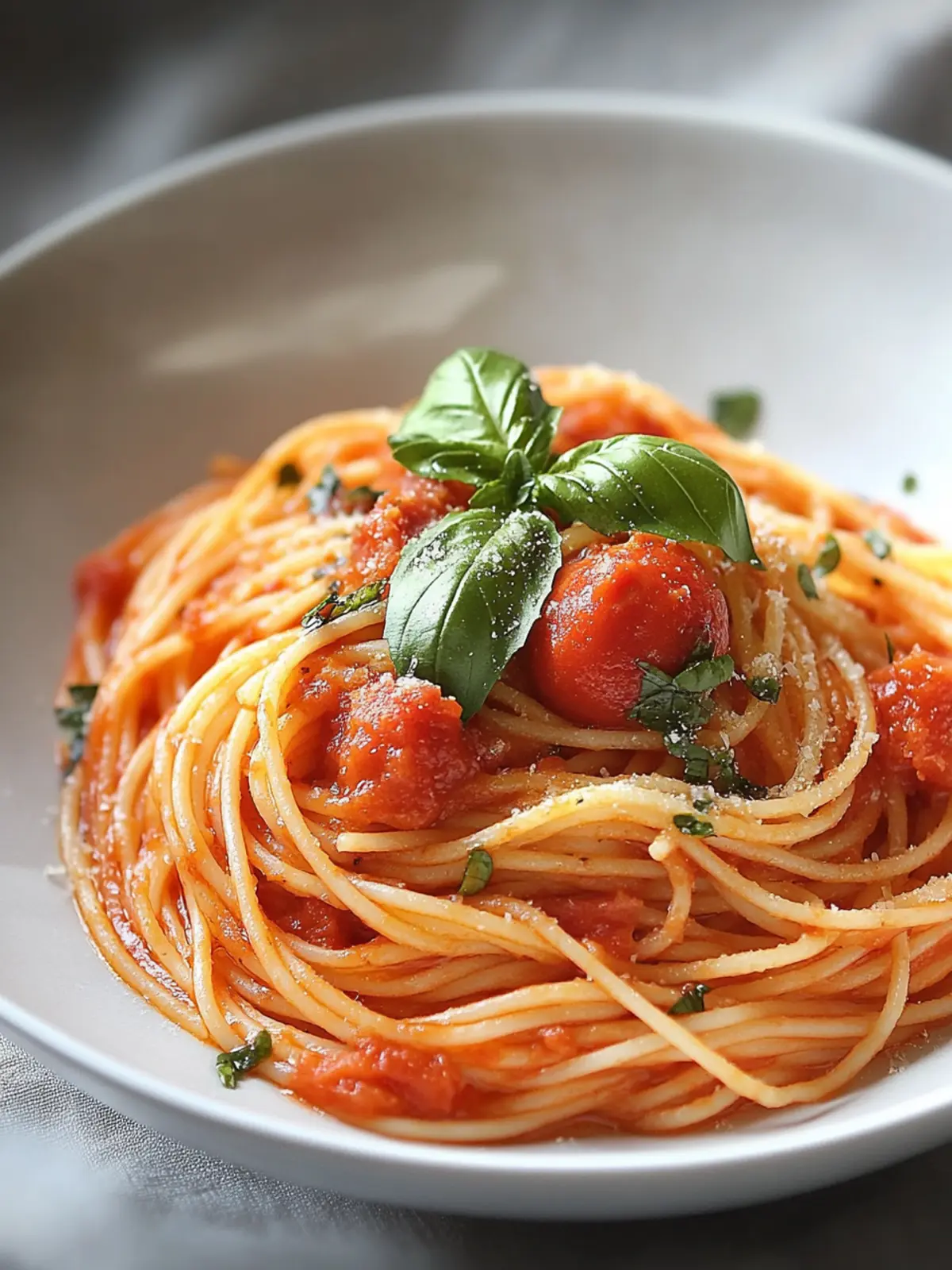 Ein-Topf-Spaghetti mit cremiger Tomatensauce