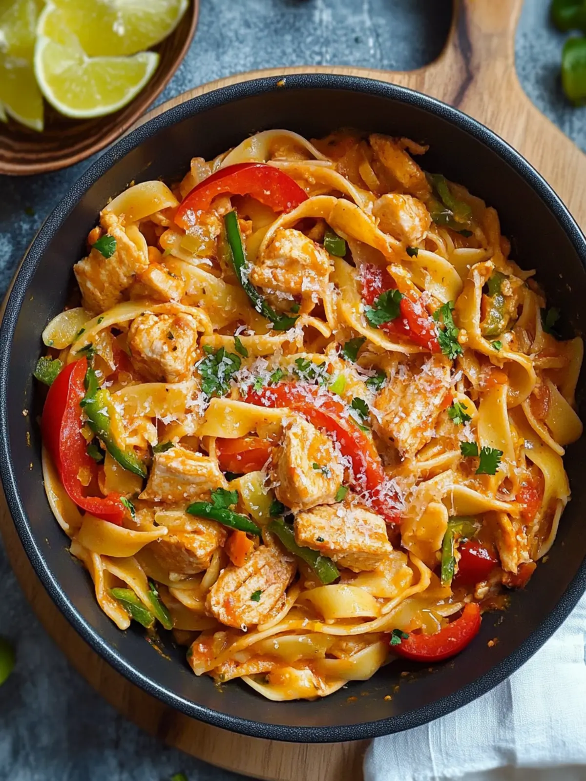 Ein-Topf Hühnchen Fajita Pasta