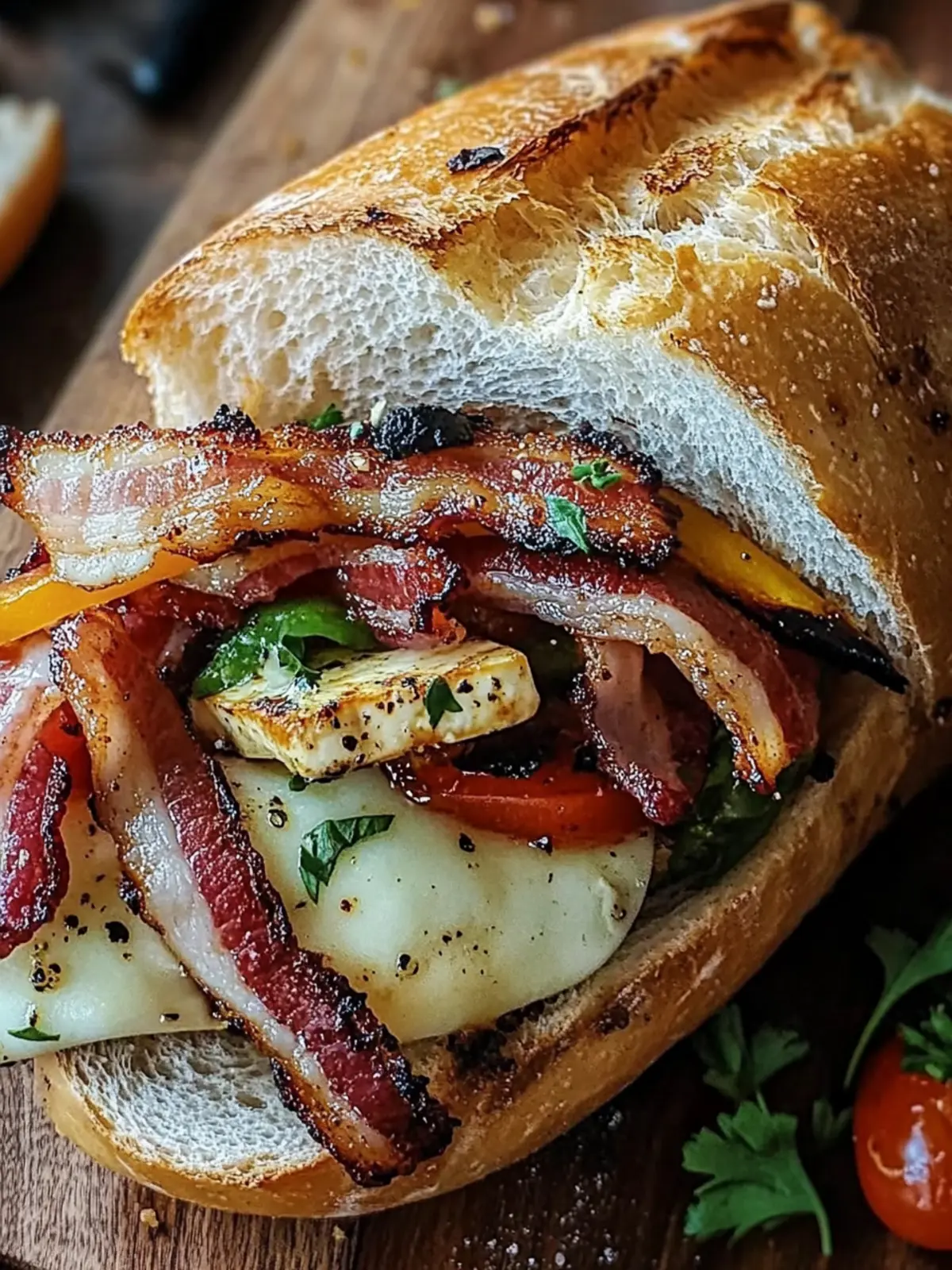 Gegrilltes Hähnchen Bacon Pepper Jack Ciabatta