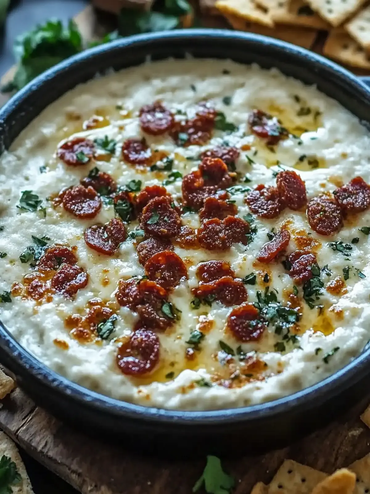 Cremiger Queso Blanco Dip mit Chorizo