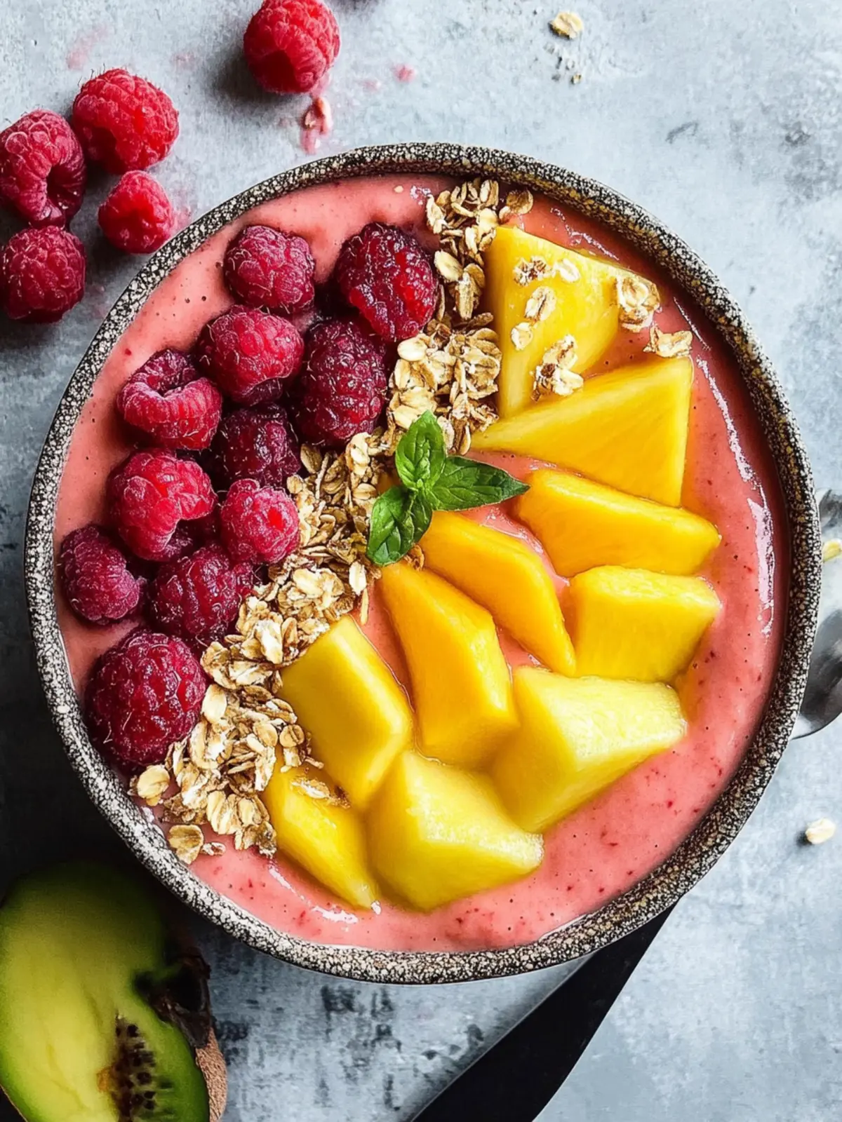 Erdbeer Mango Smoothie Schüssel