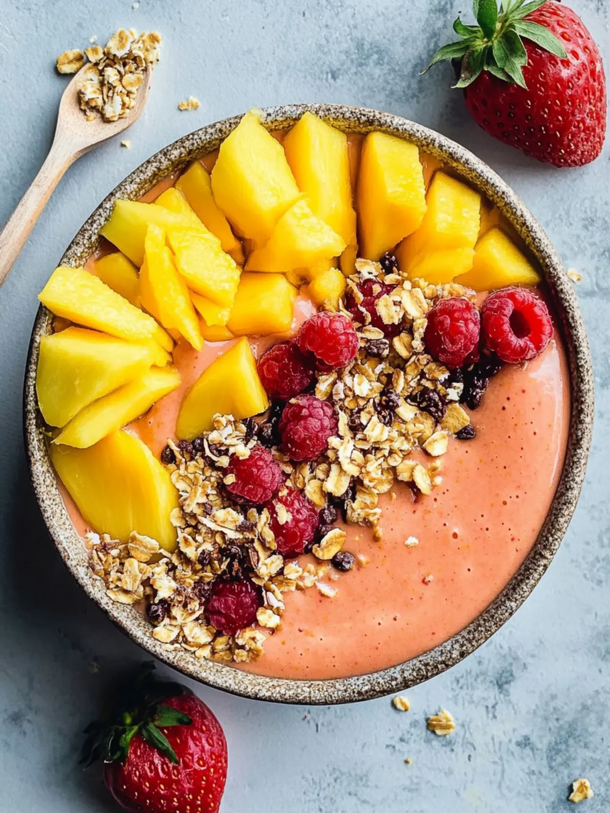 Erdbeer Mango Smoothie Schüssel
