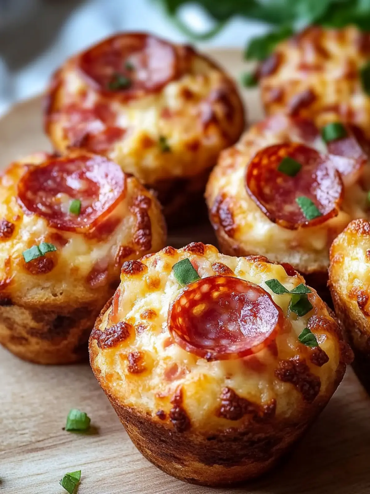 Pizza-Muffins mit Salami und Käse