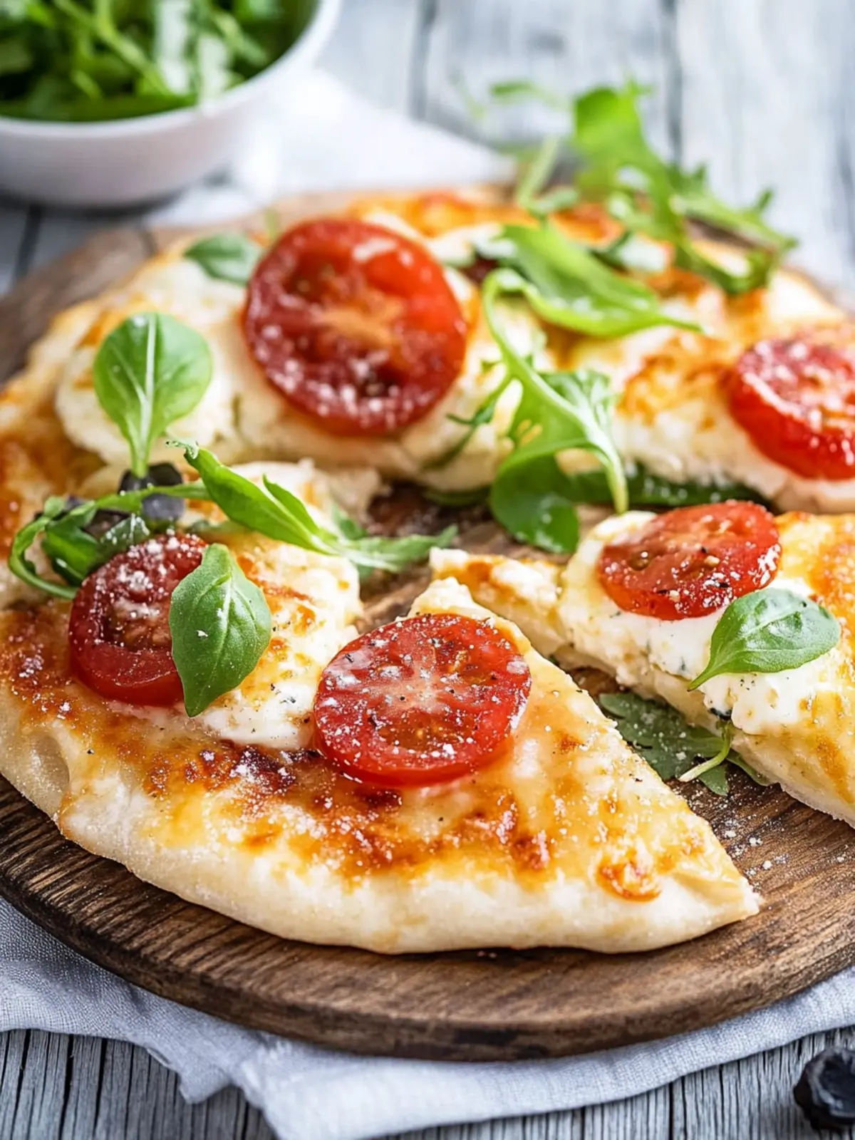 Low-Carb-Schinken-Mozzarella-Pfannkuchen mit Salat