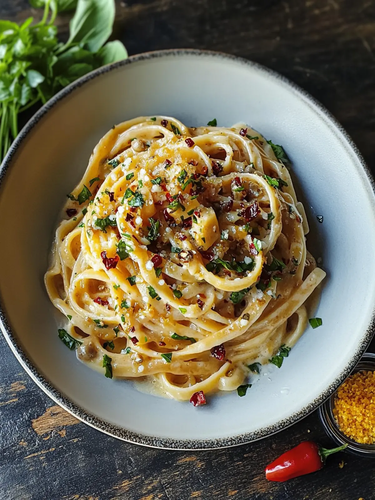 Karamellisierte Zwiebel-Pasta mit Chiliöl