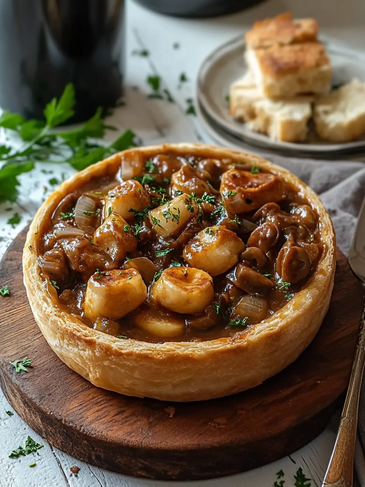 Pilzgulasch nach Burgunderart