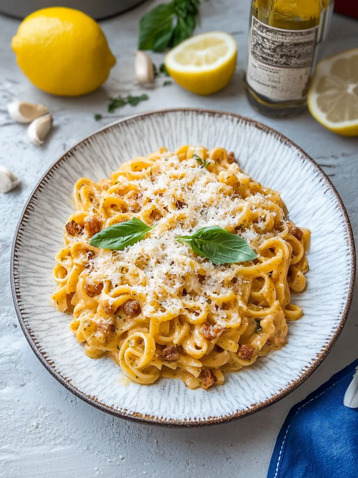 Fantastische Zitronen-Basilikum-Pasta