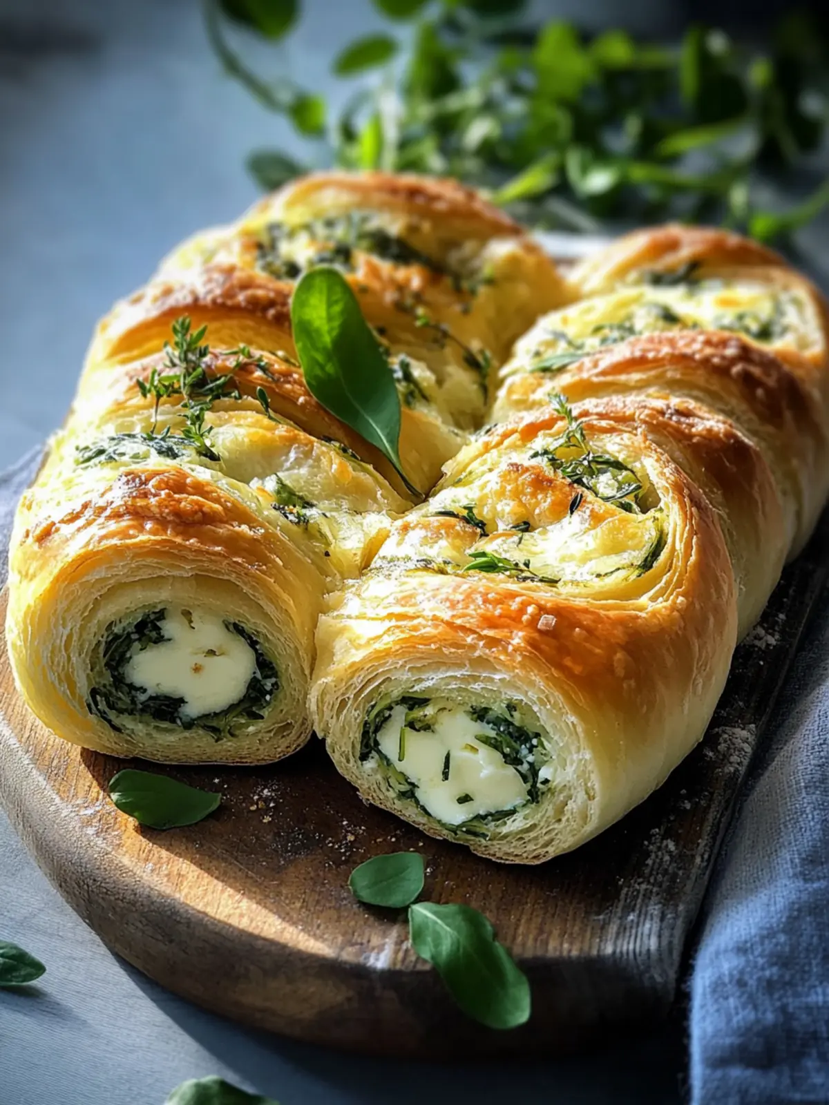 Bärlauch Frischkäse Schnecken aus Blätterteig