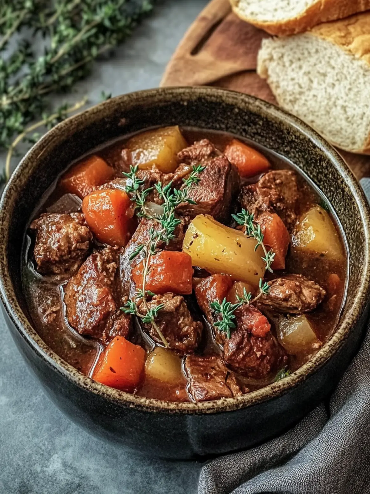 Gemütlicher Slow-Cooker Herzhaftes Rindfleisch-Eintopf