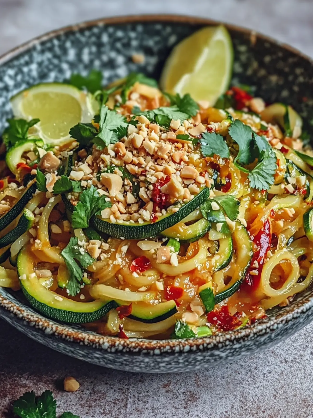 Gesunde Zucchini-Nudel-Pad Thai ohne Zucker