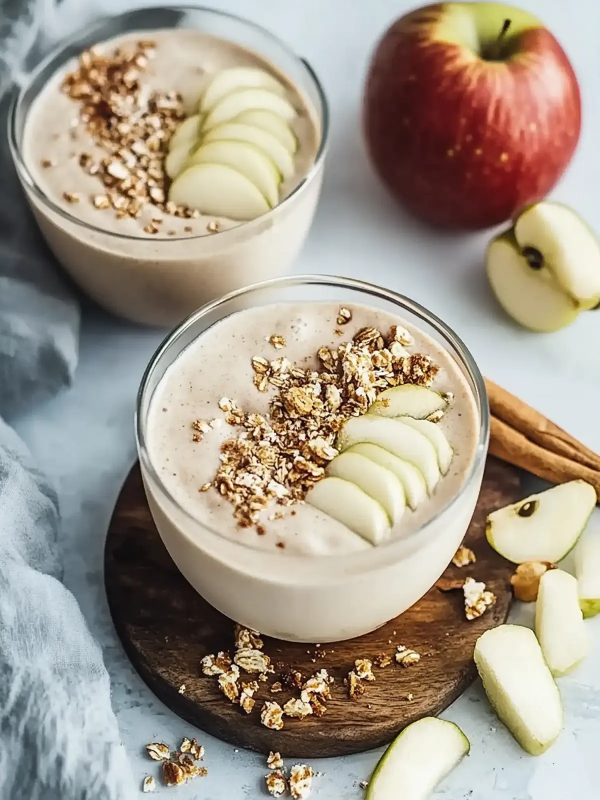 Apfelkuchen Smoothie Schüssel