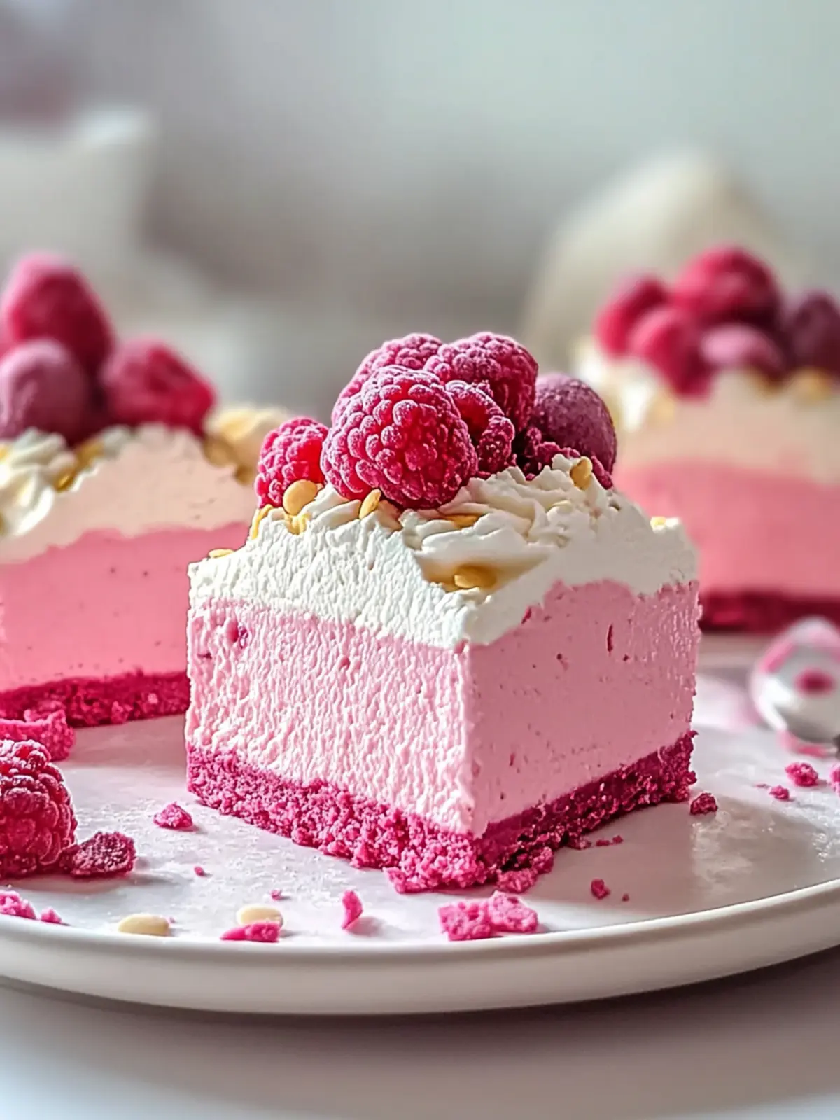 Rosa Samt Käsekuchen Bissen