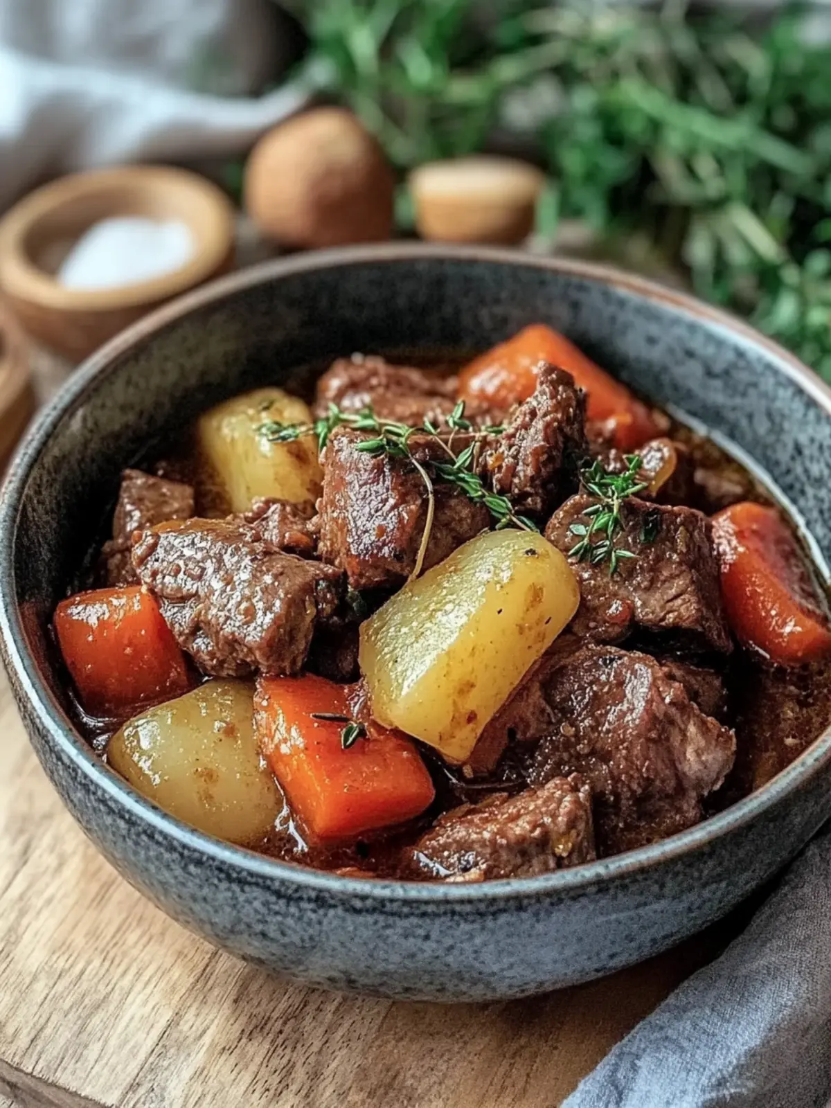 Gemütlicher Slow-Cooker Herzhaftes Rindfleisch-Eintopf