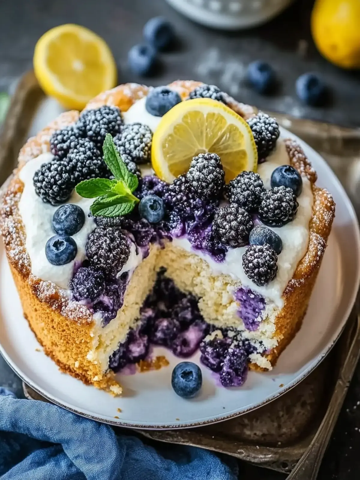 Zitronen-Blaubeer-Dump-Kuchen