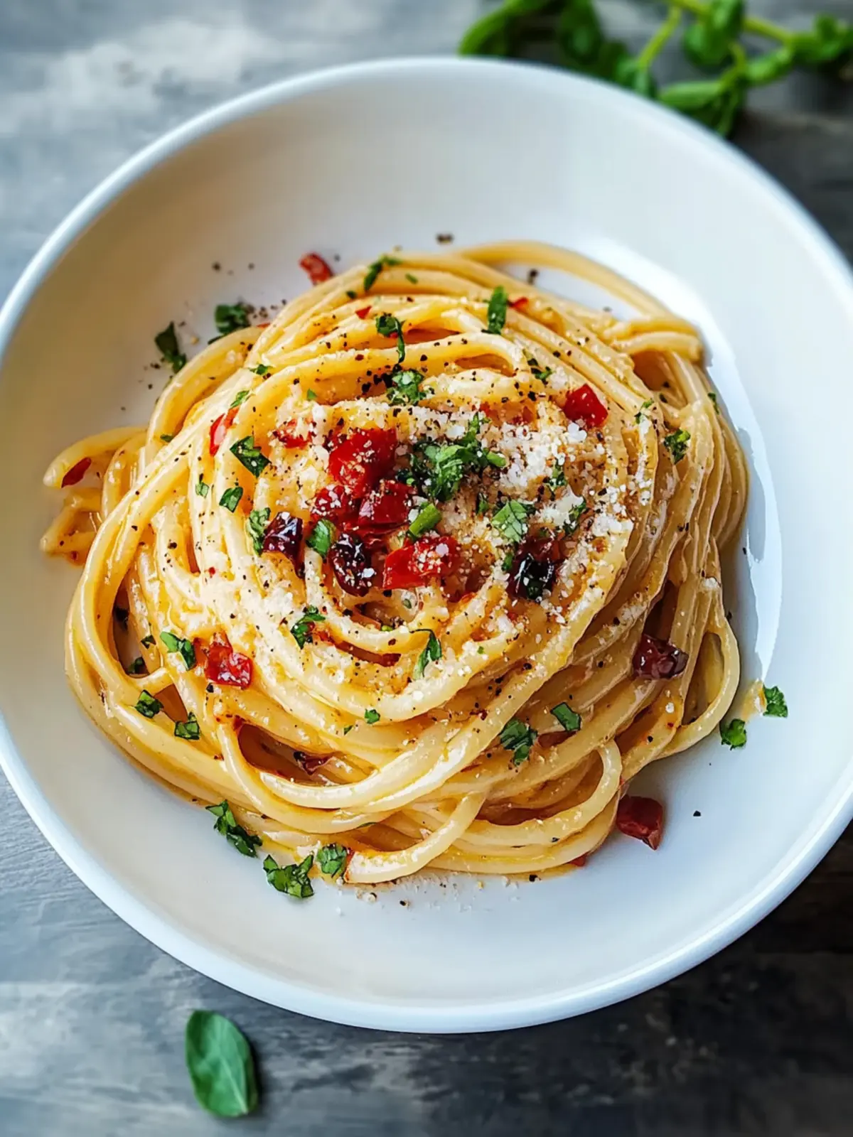 Karamellisierte Zwiebel-Pasta mit Chiliöl