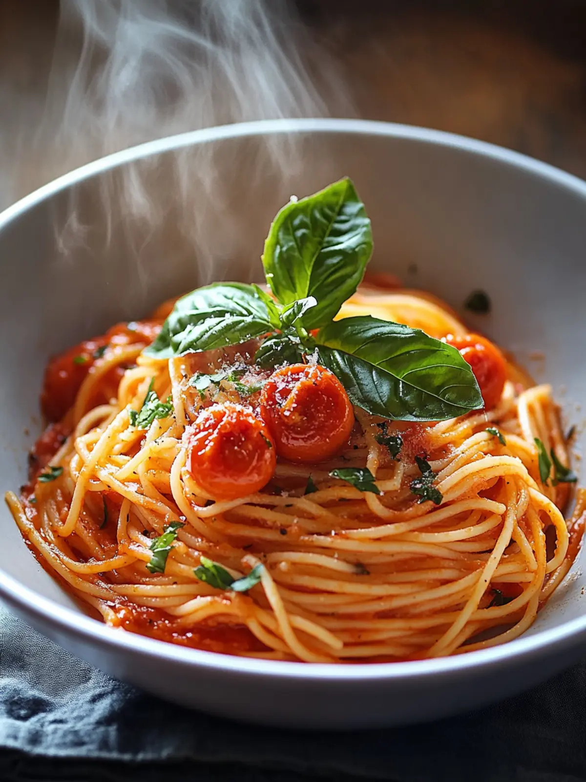 Ein-Topf-Spaghetti mit cremiger Tomatensauce