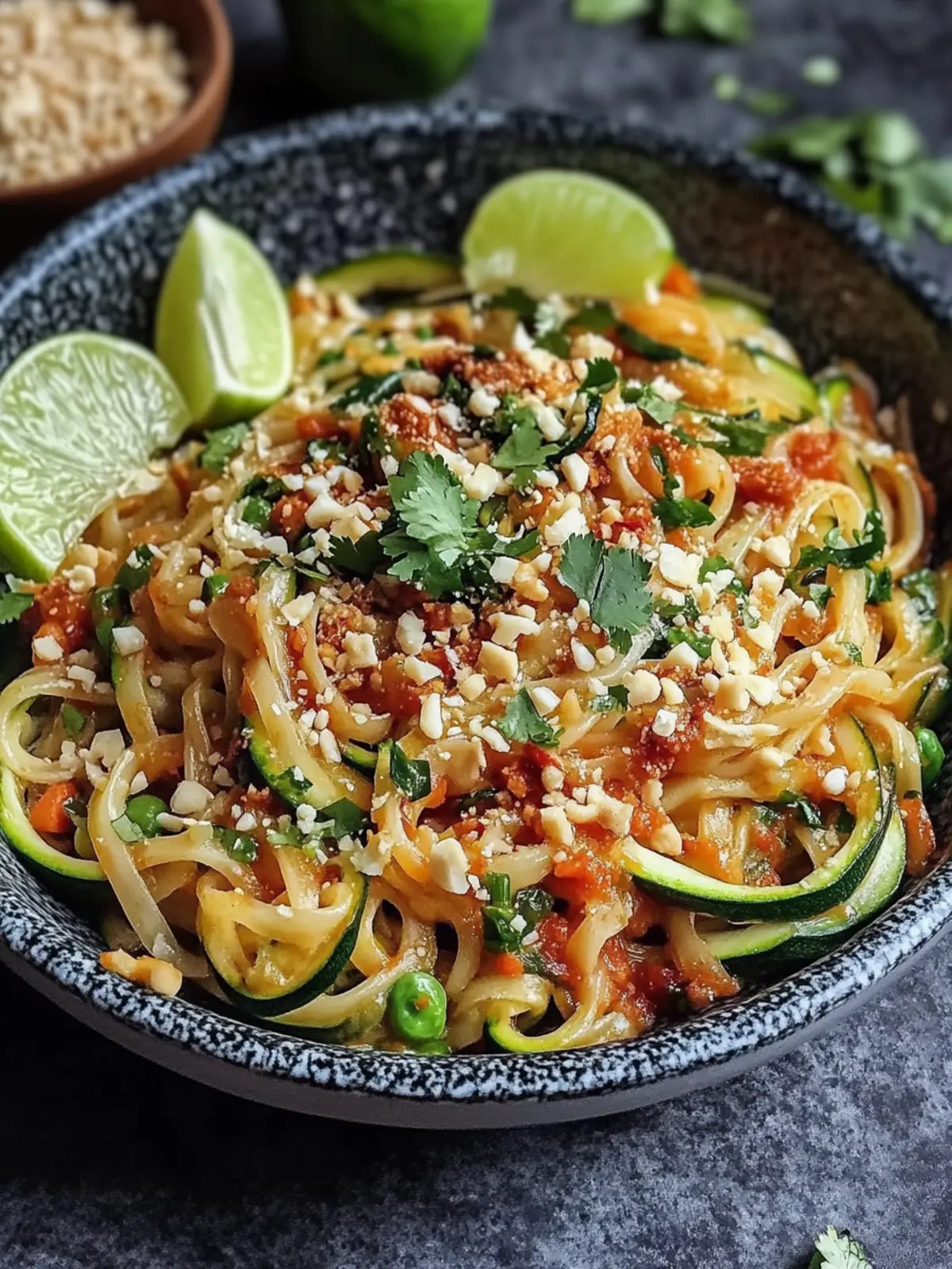 Gesunde Zucchini-Nudeln Pad Thai ohne Zucker