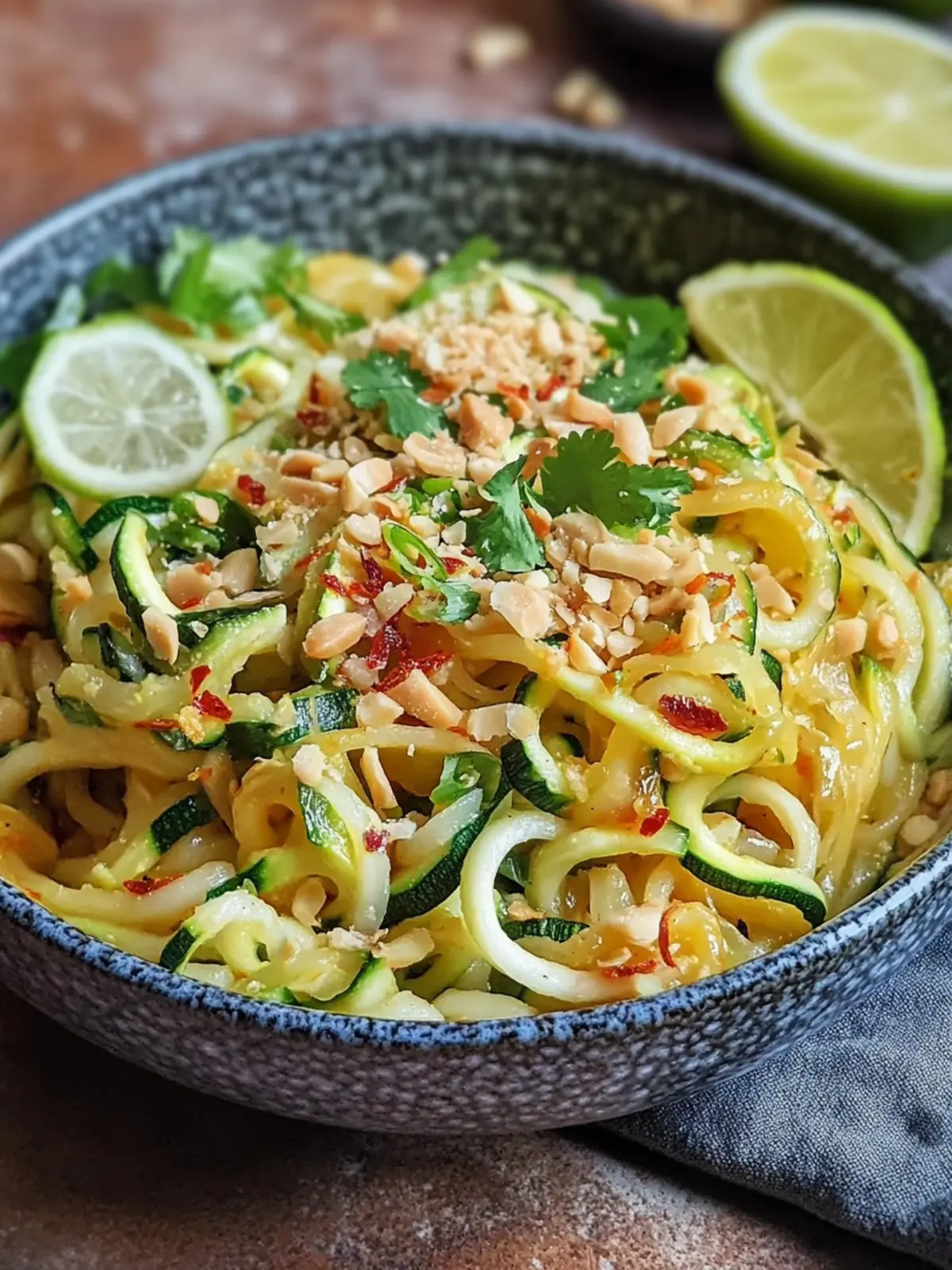 Gesunde Zucchini-Nudel-Pad Thai ohne Zucker
