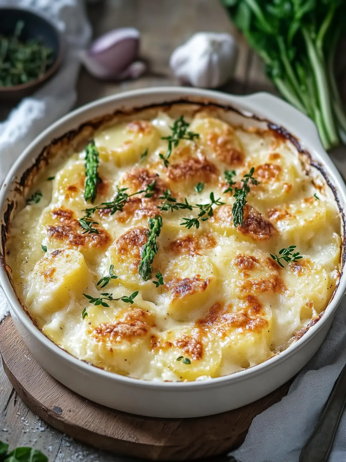 Leckeres Kartoffel-Spargel-Gratin