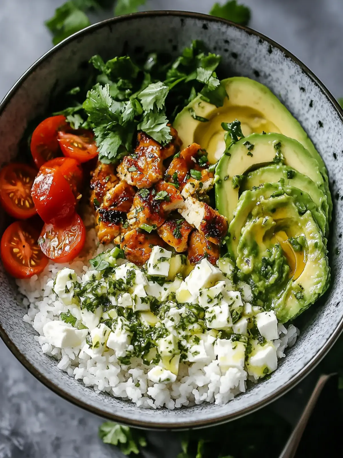 Honig-Limetten-Hähnchen & Avocado-Reisbowl