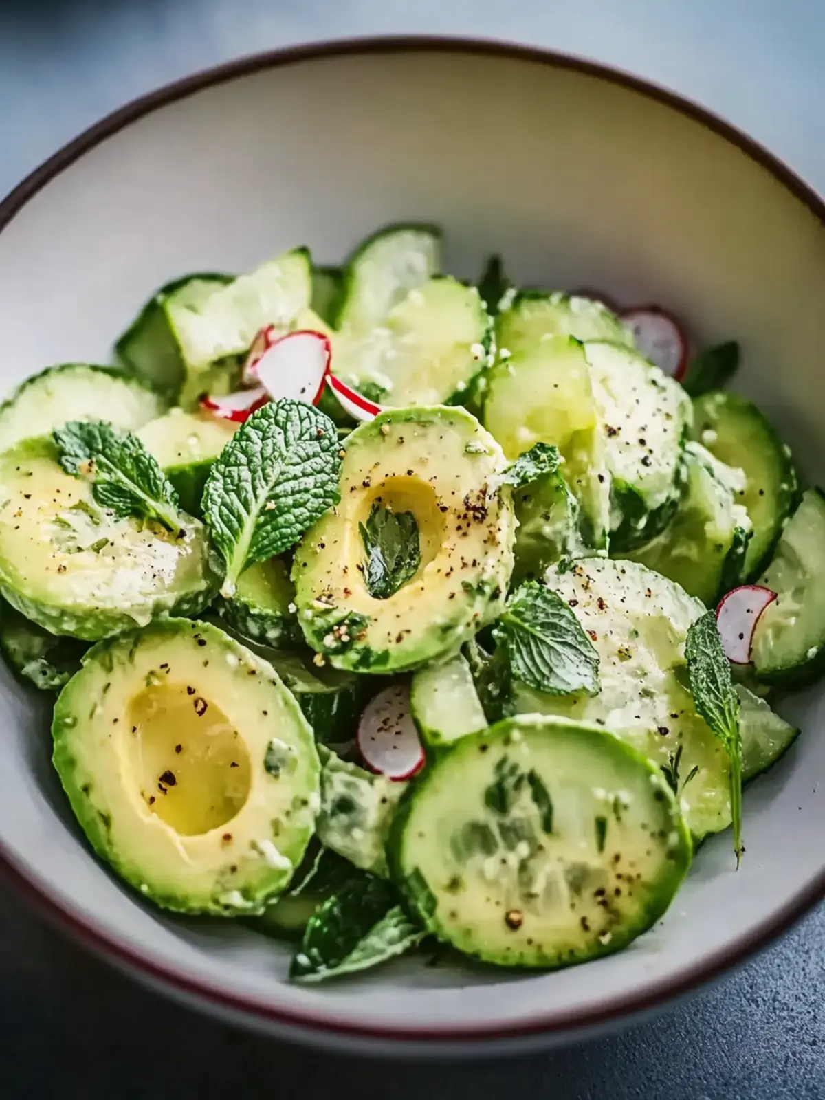Cremiger Gurken-Avocado-Salat