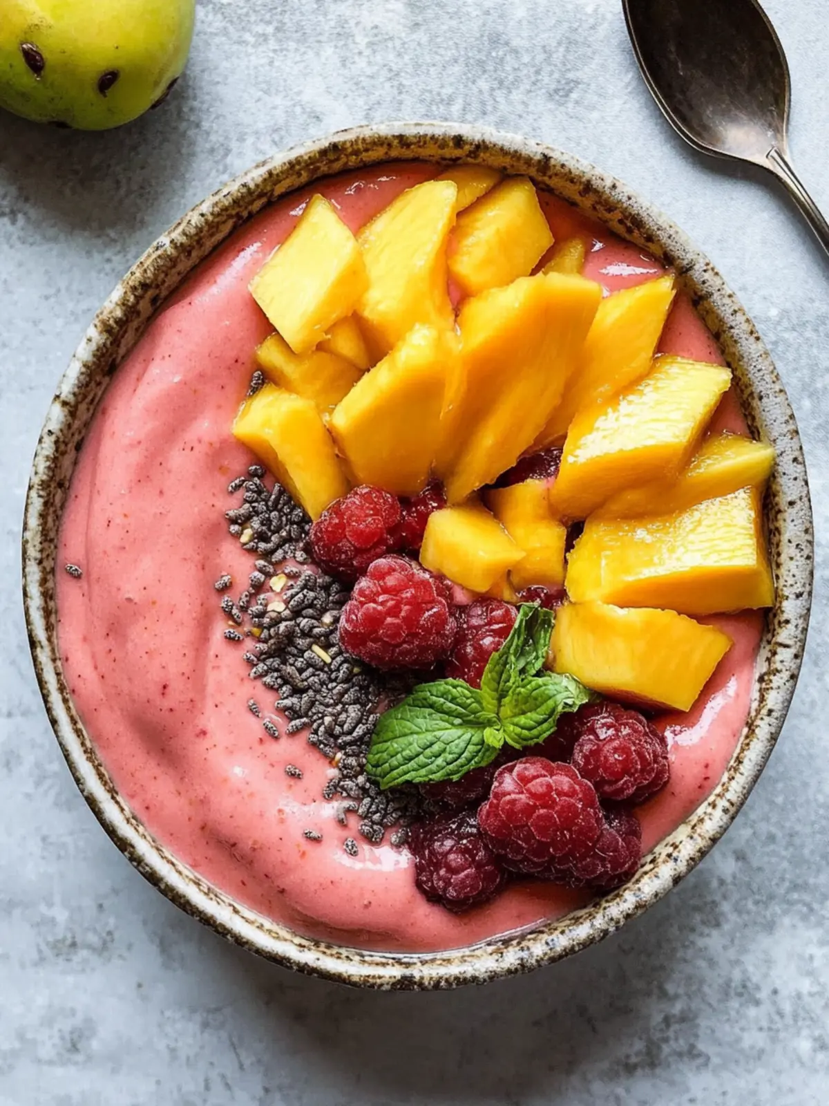 Erdbeer Mango Smoothie Schüssel