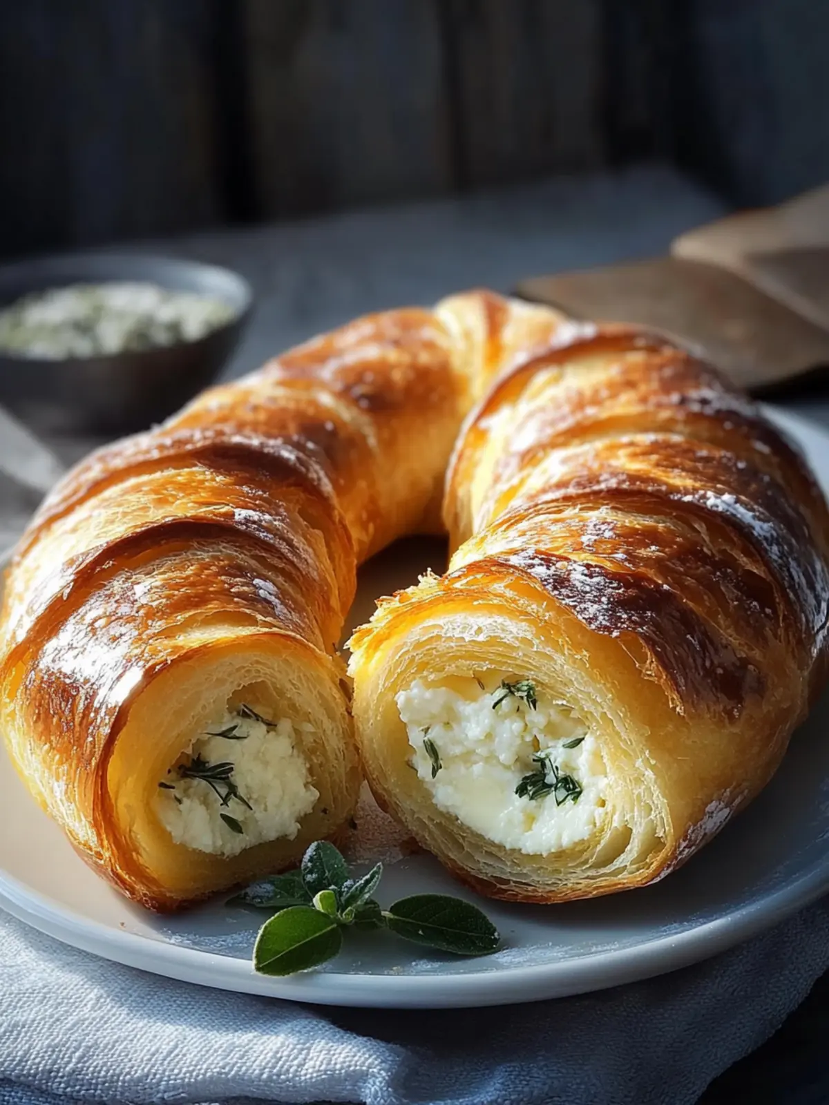 Bärlauch Frischkäse Schnecken aus Blätterteig