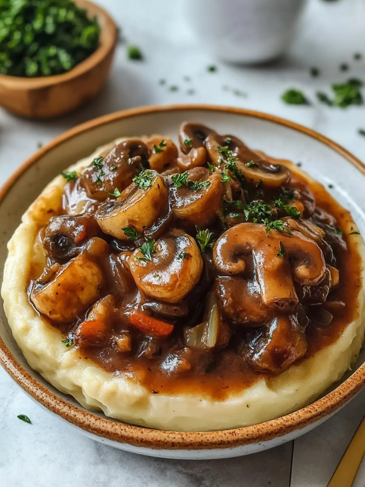 Pilzgulasch nach Burgunderart