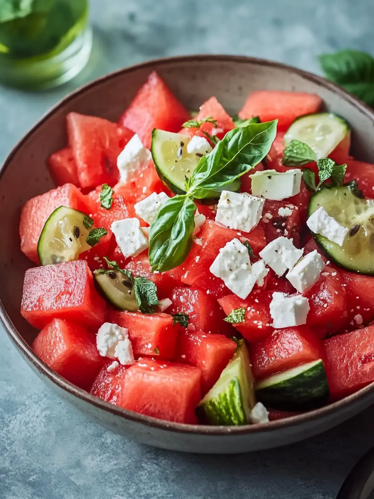 Scharfer Wassermelonen-Feta-Salat