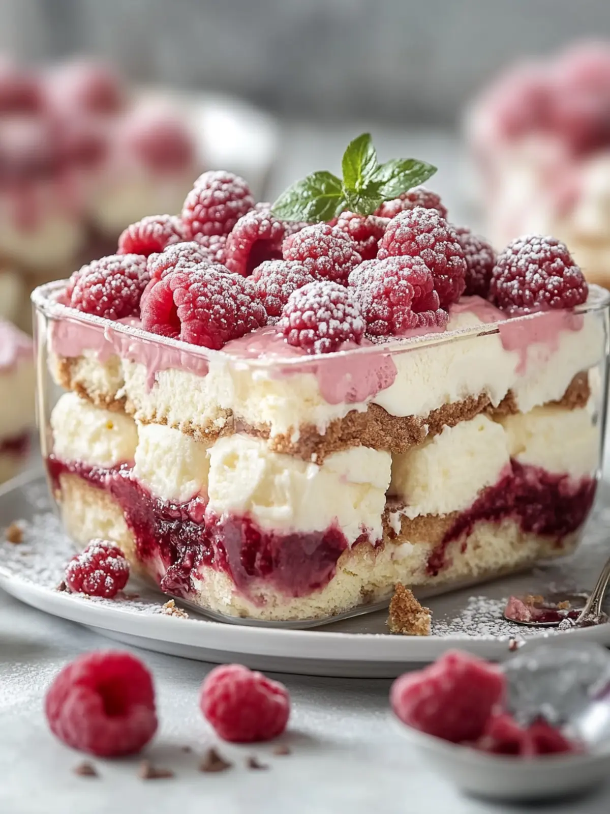 Weiße Schokolade Himbeer Tiramisu