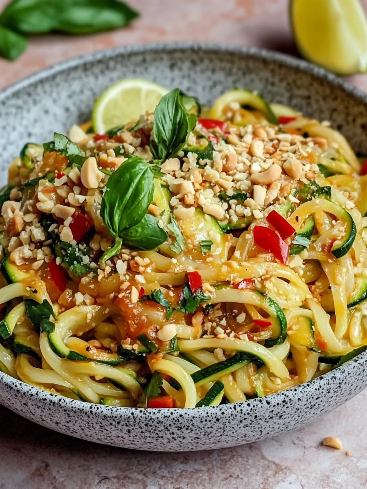 Gesunde Zucchini-Nudel-Pad Thai ohne Zucker