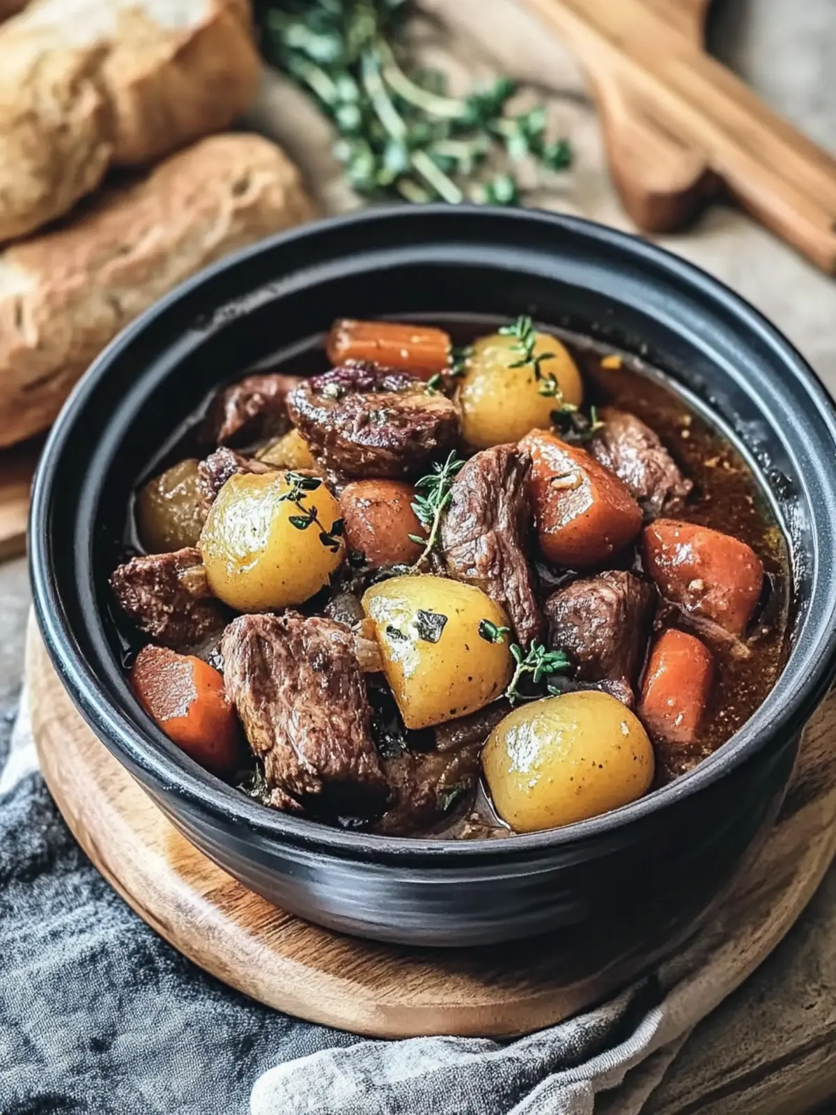 Gemütlicher Slow-Cooker Herzhaftes Rindfleisch-Eintopf