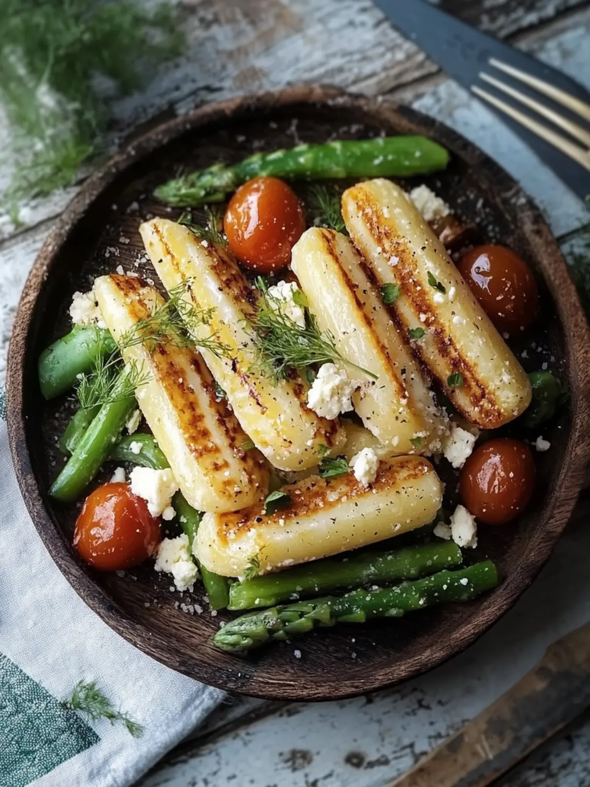 Einfach zuzubereitender Spargelsalat mit Tomaten und Feta