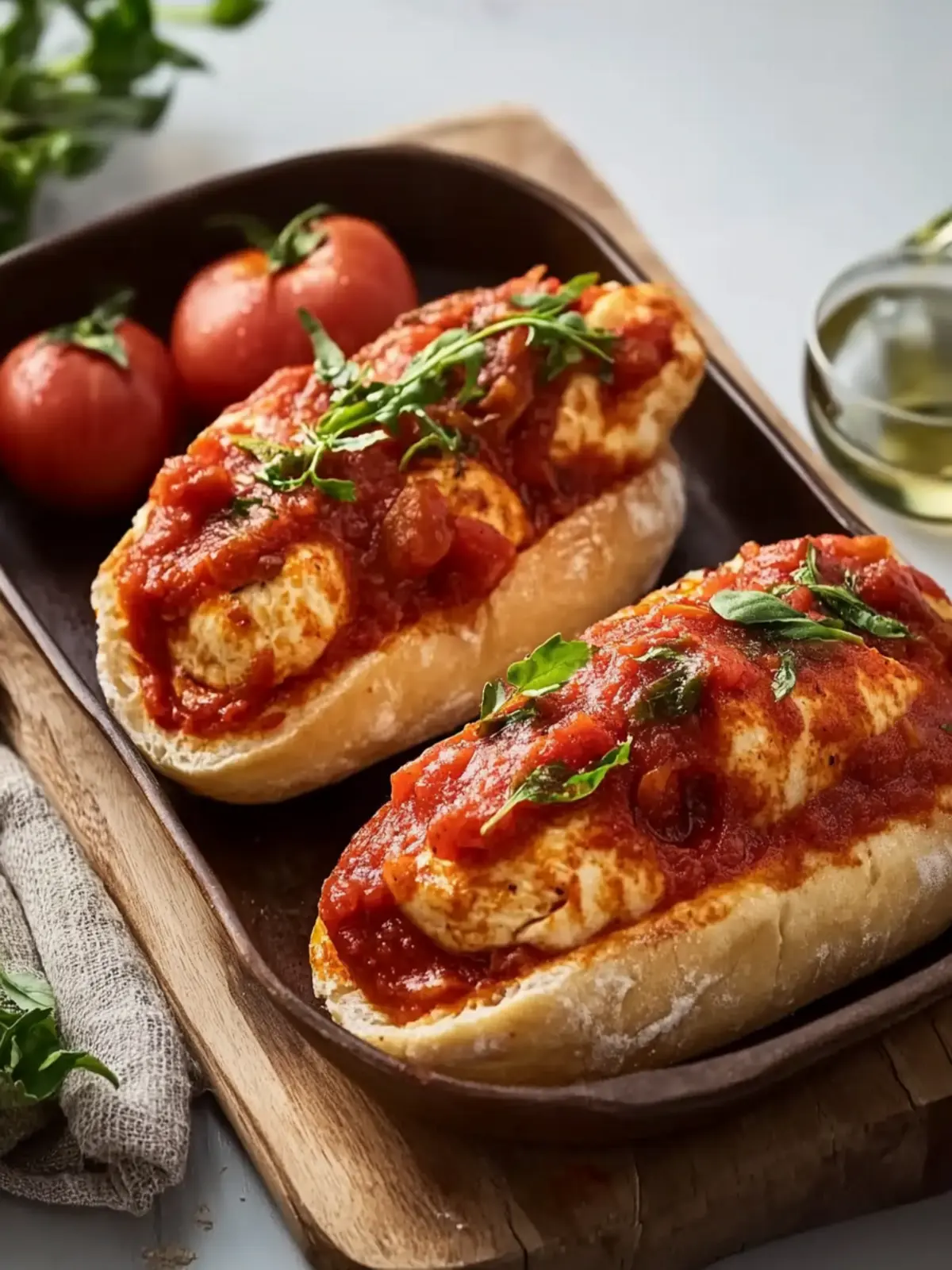 gefüllte Hähnchenbrust mit Tomatensauce