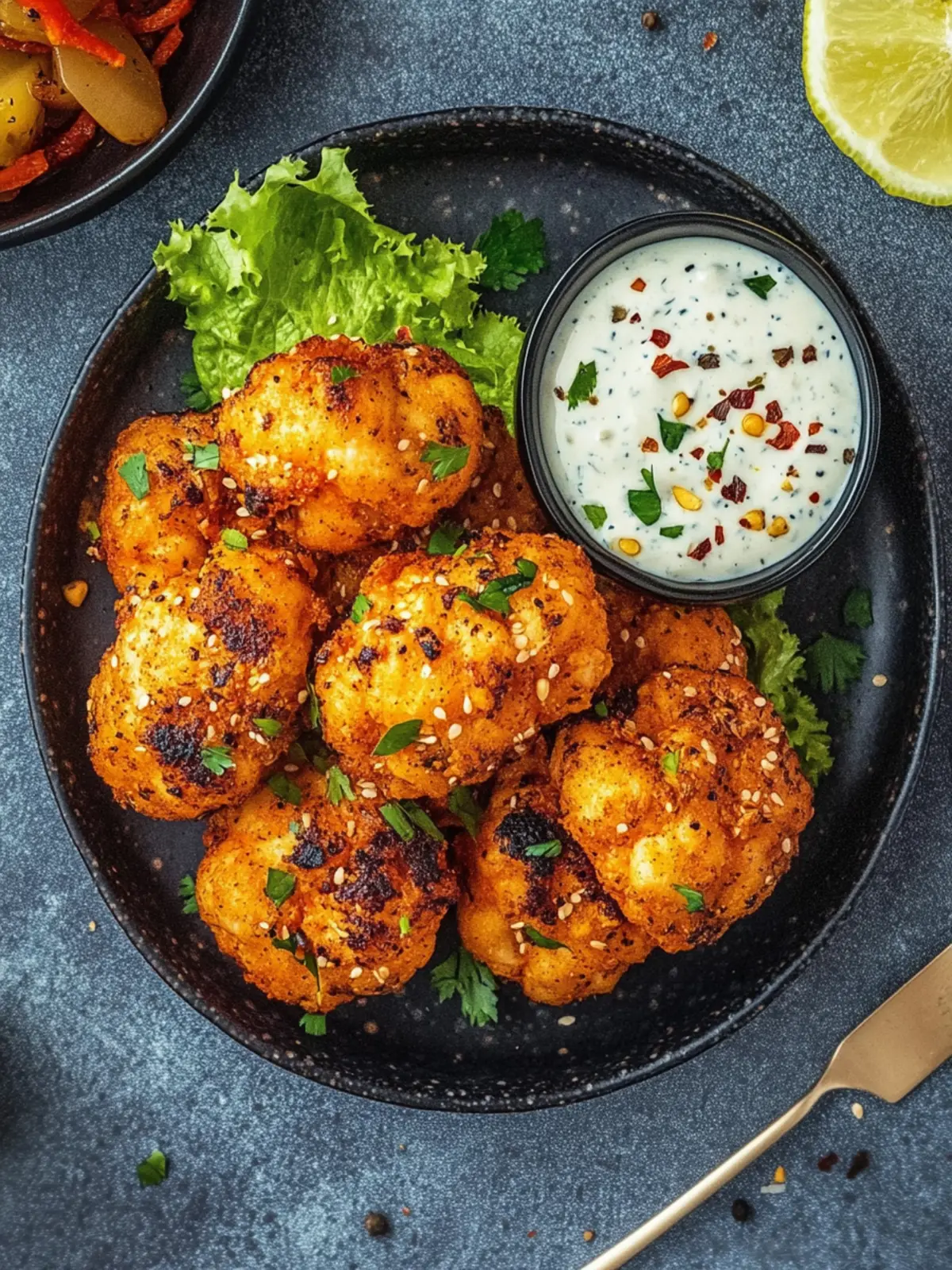 Vegane Buffalo Blumenkohlflügel