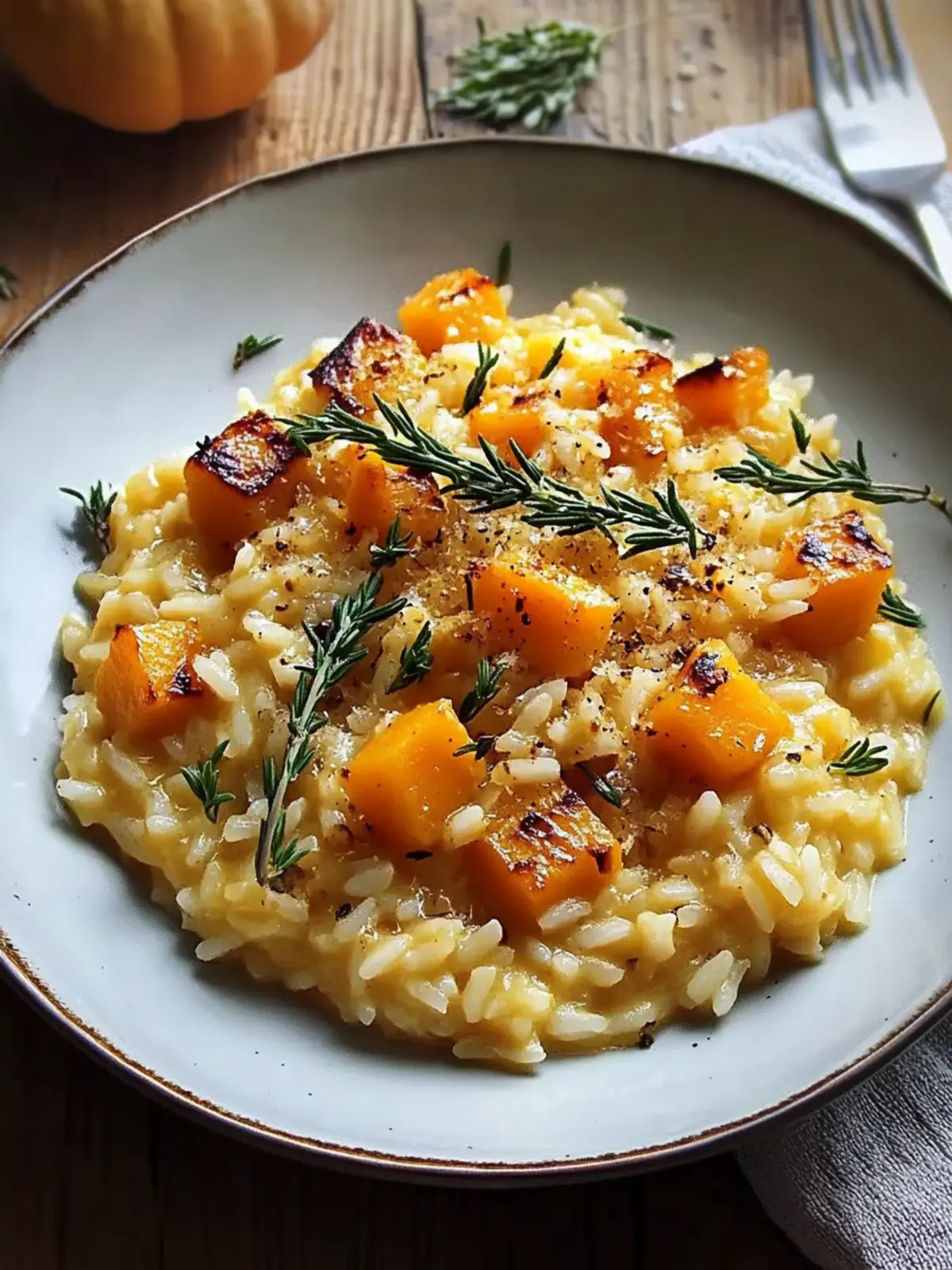 Leckeres Butternut-Kürbis-Risotto