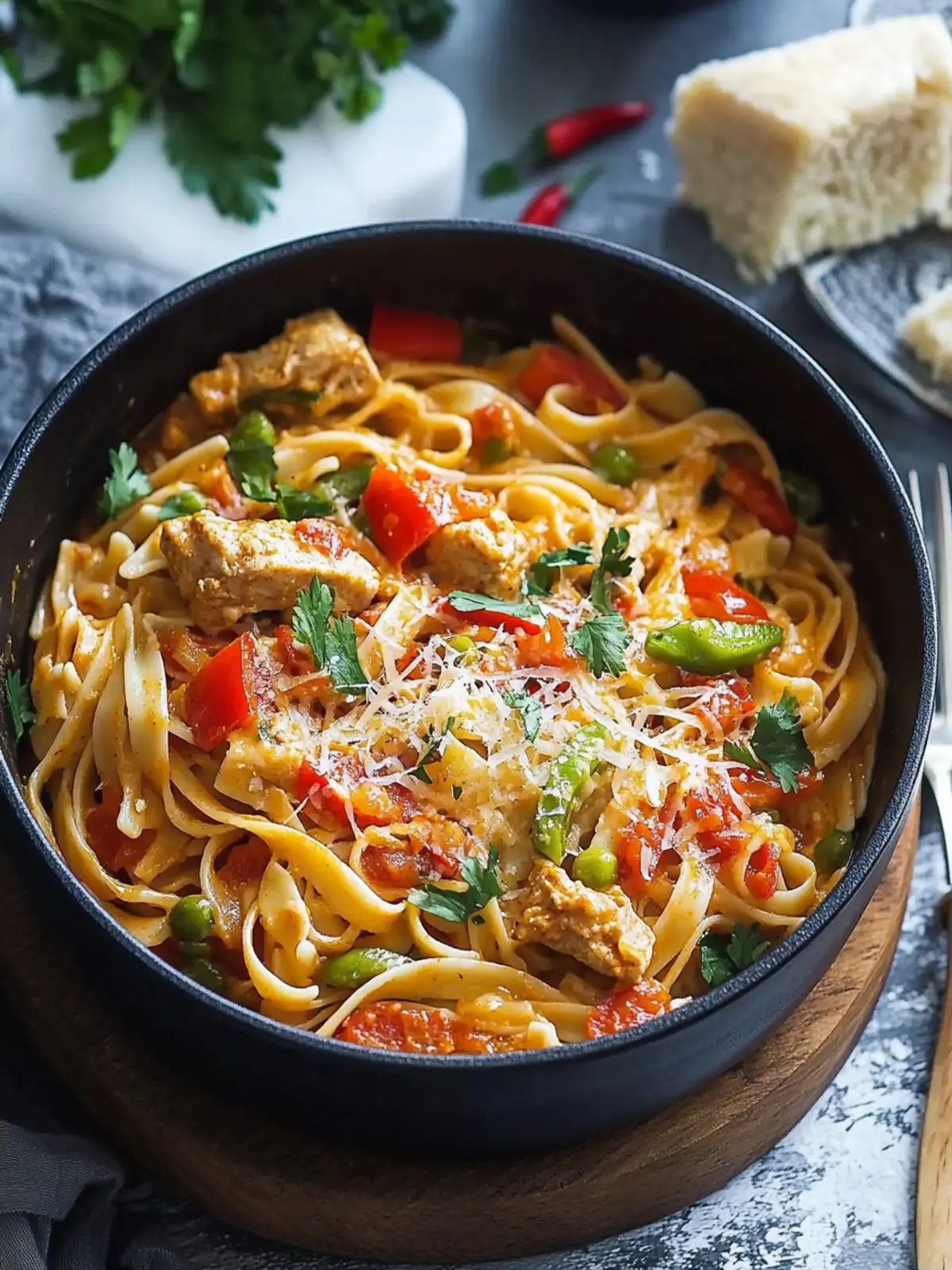 Ein-Topf Hühnchen Fajita Pasta