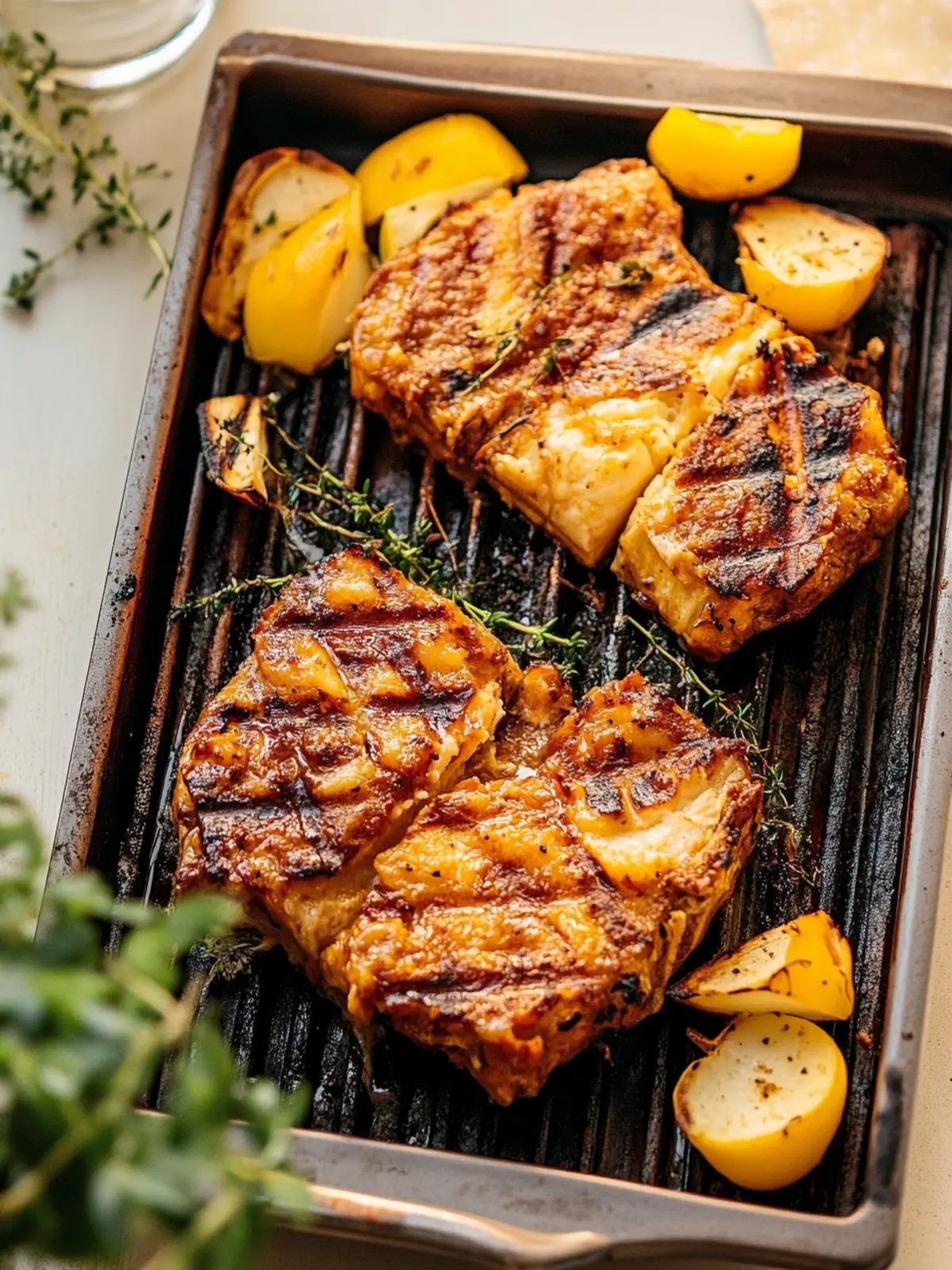 Gebackenes BBQ-Hühnchen gegrillter Käse