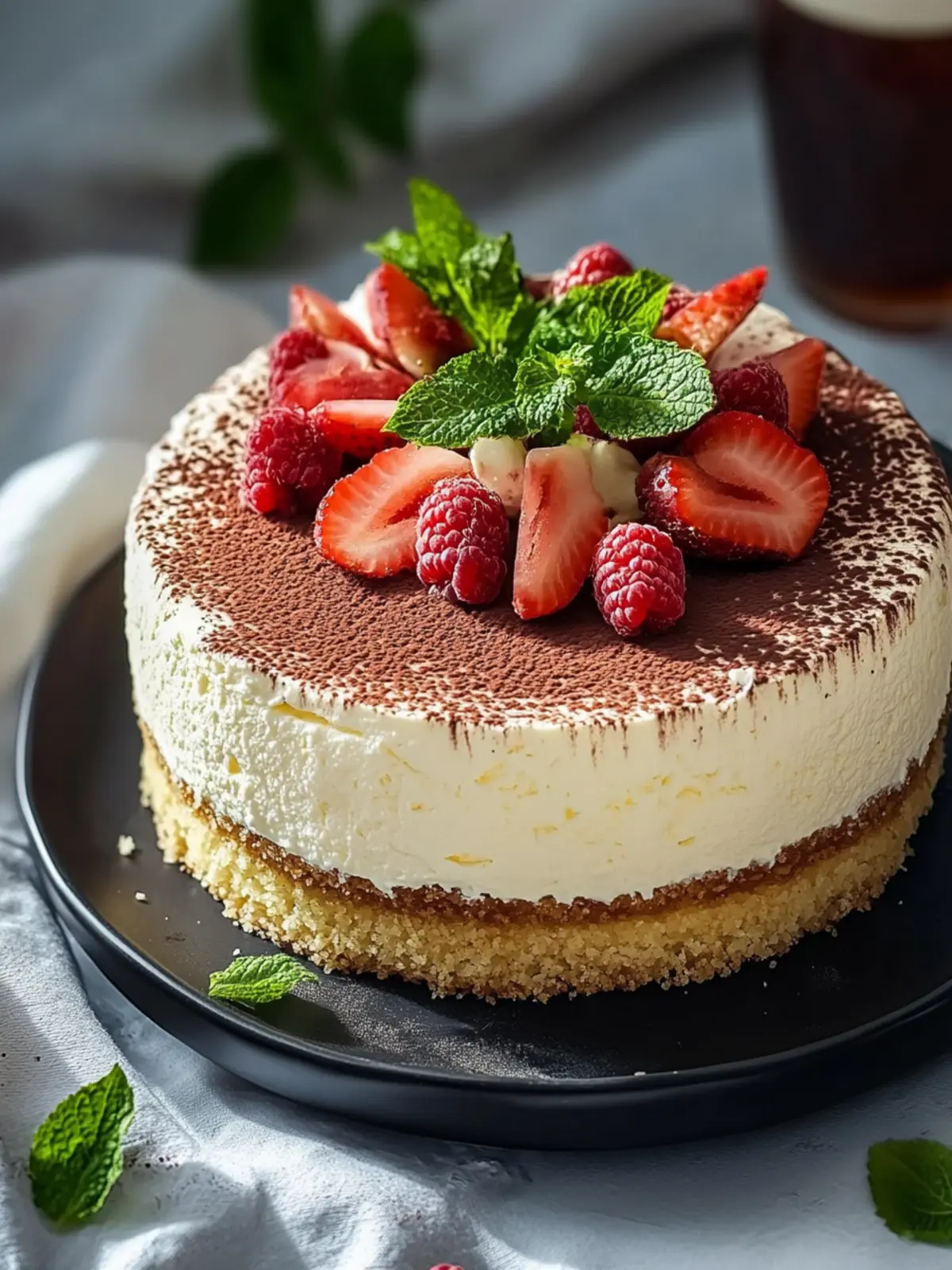 Himnon-alkoholfreies Bier Mascarpone Schichtkuchen