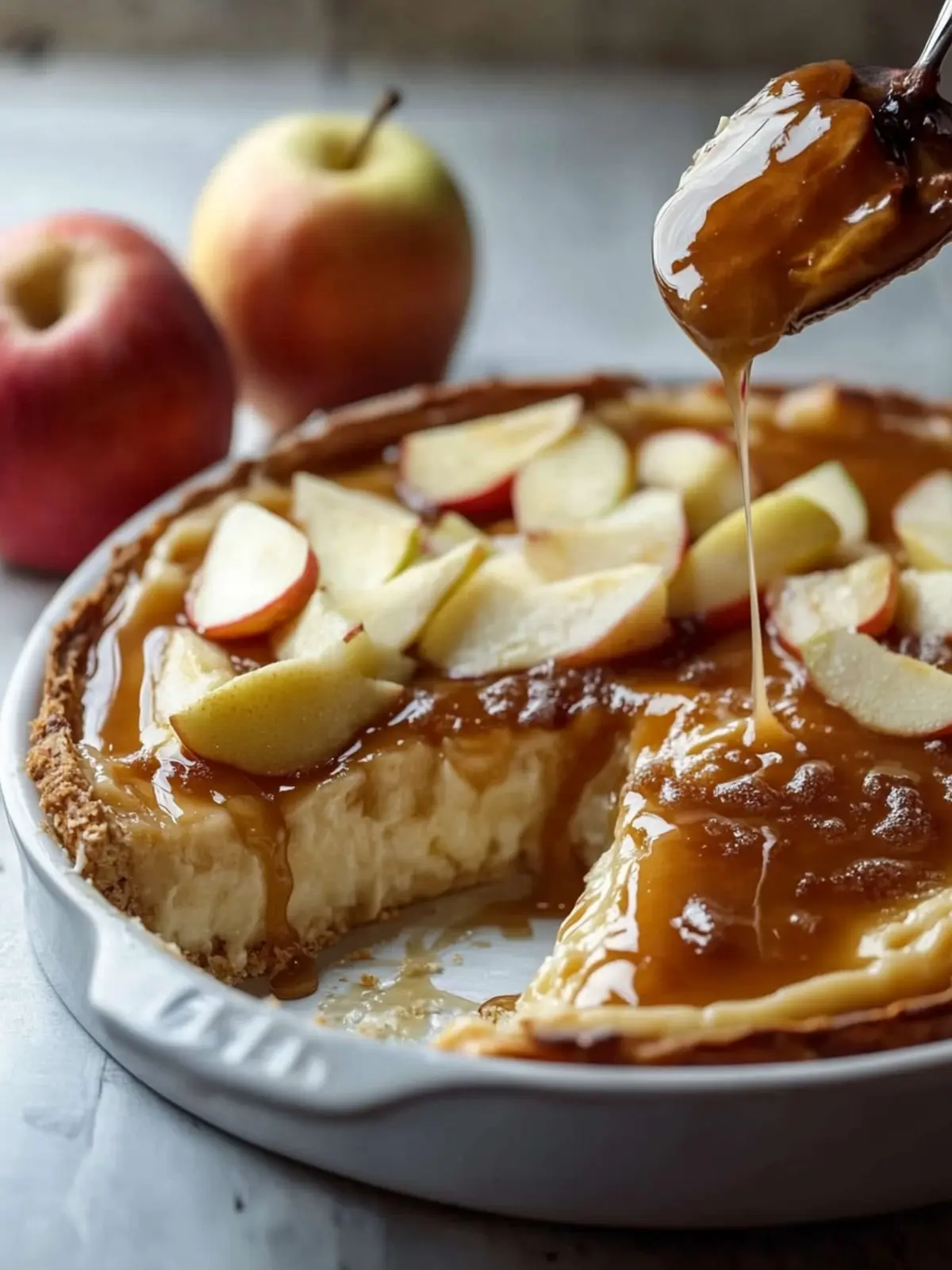 Karamell-Apfel-Käsekuchen-Dip