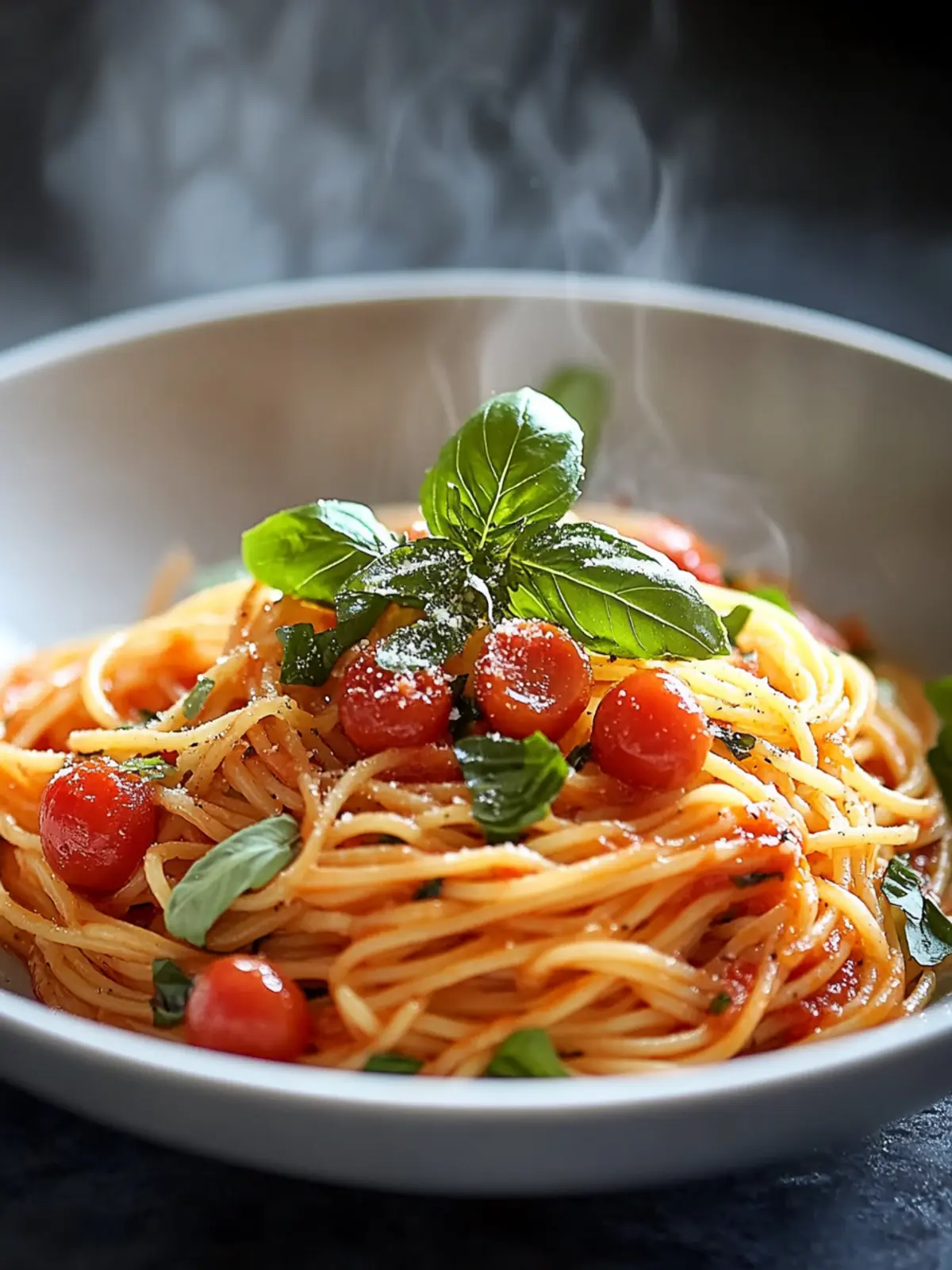 Ein-Topf-Spaghetti mit cremiger Tomatensauce