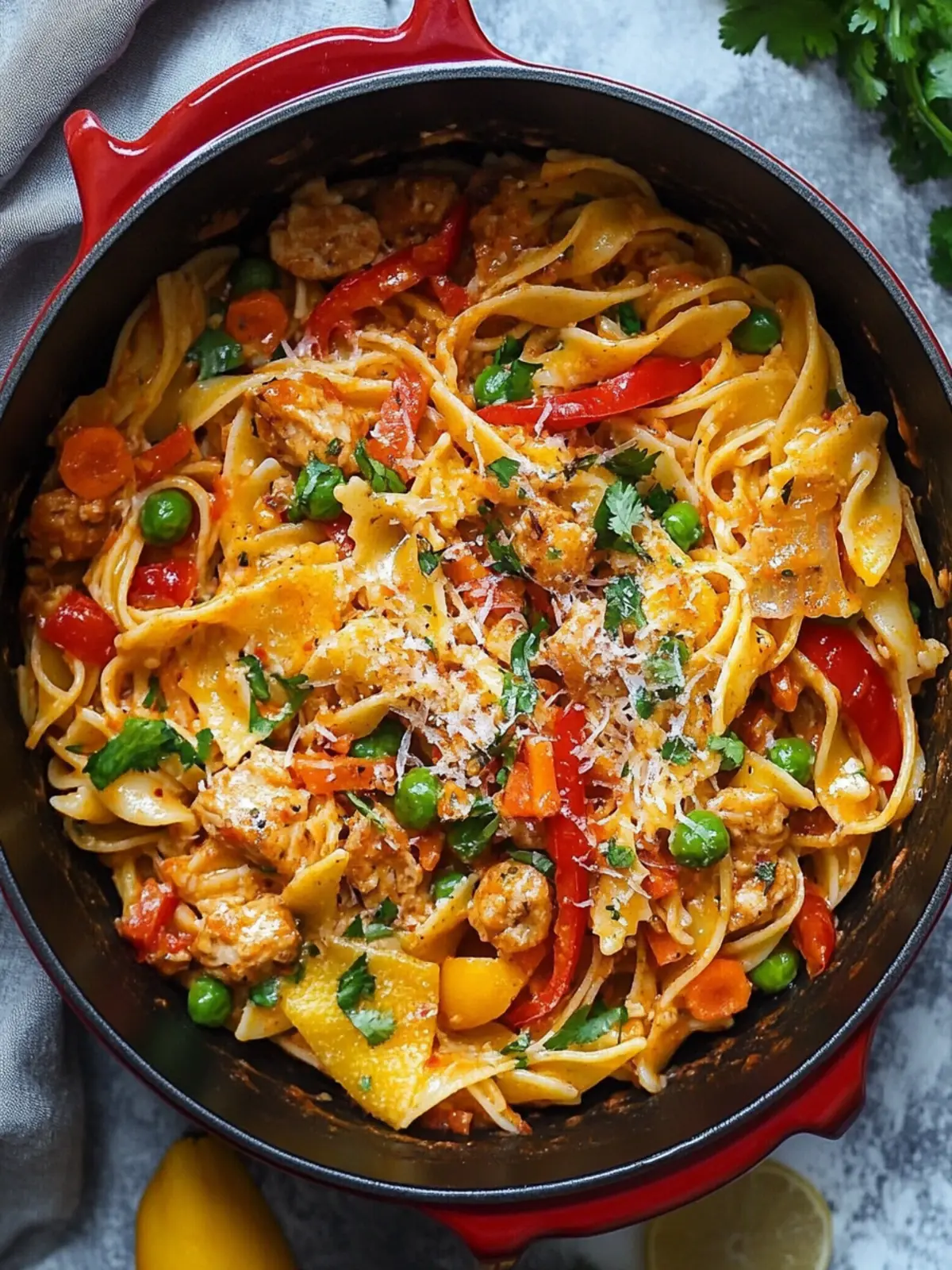 Ein-Topf Hühnchen Fajita Pasta