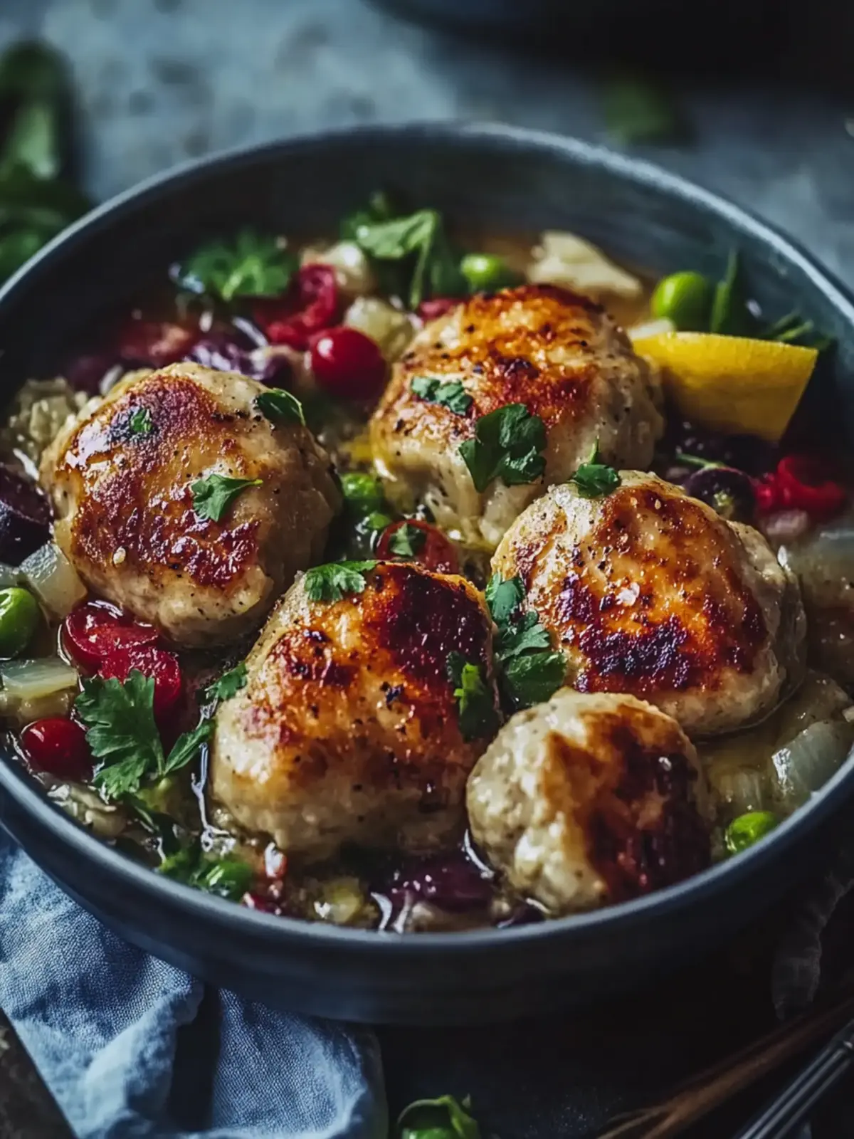 Gemütliches Hühnchen und Knödel