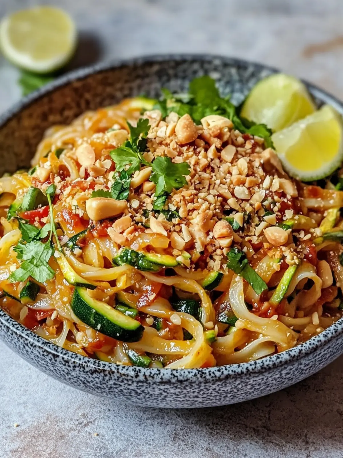 Gesunde Zucchini-Nudeln Pad Thai ohne Zucker