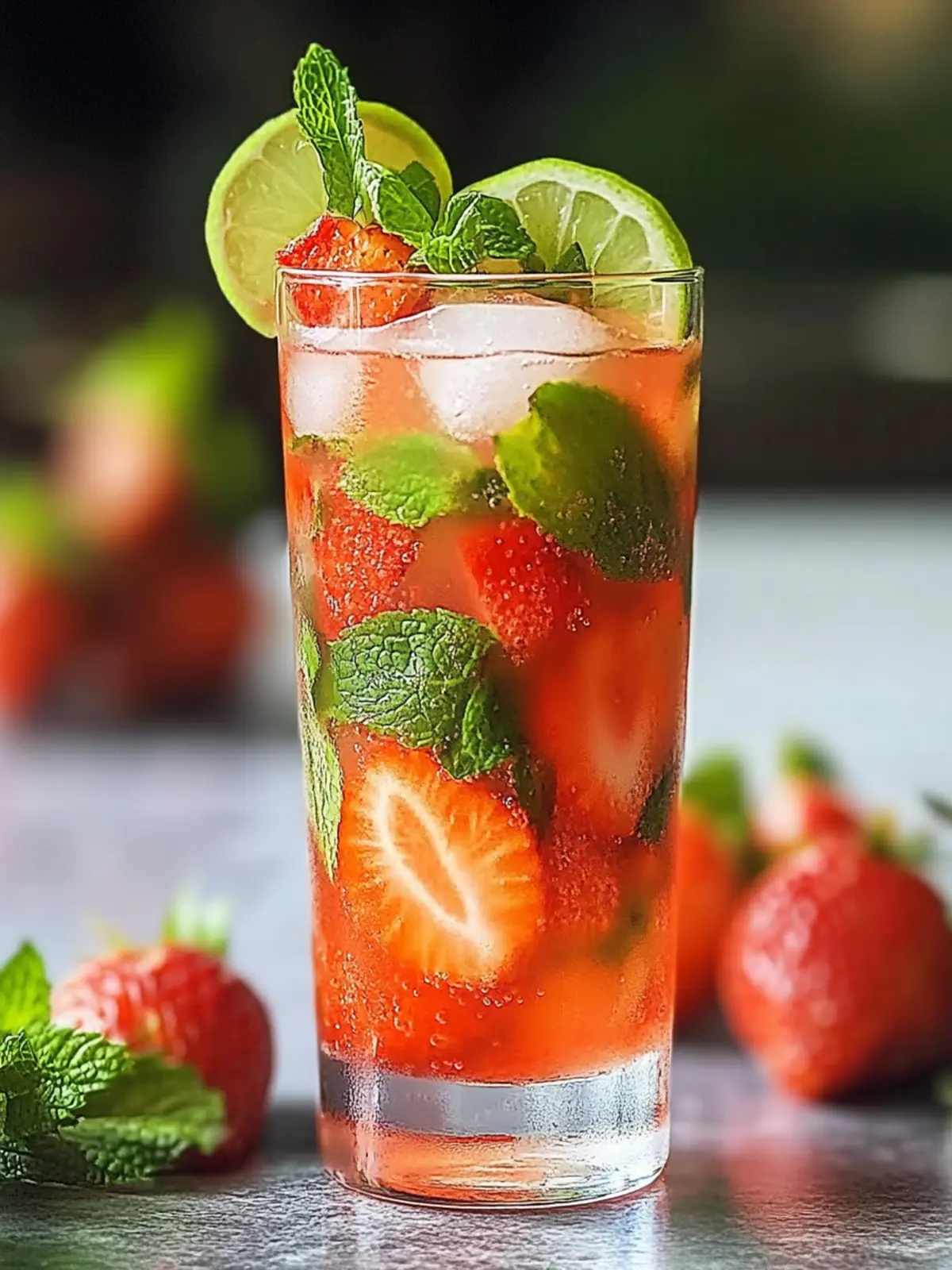 Erdbeer-Mojito-Mocktail