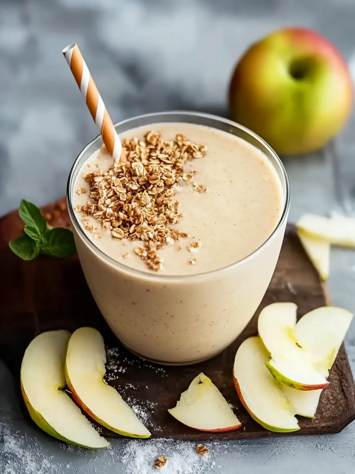 Apfelkuchen Smoothie Schüssel