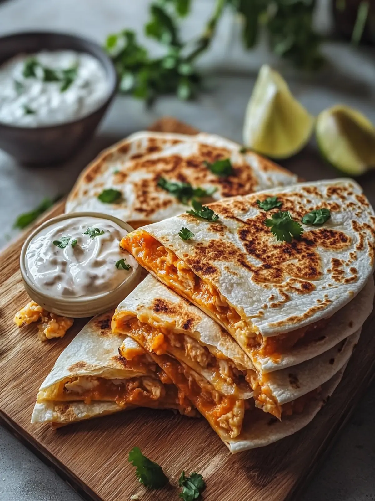 Buffalo-Hühnchen-Quesadillas