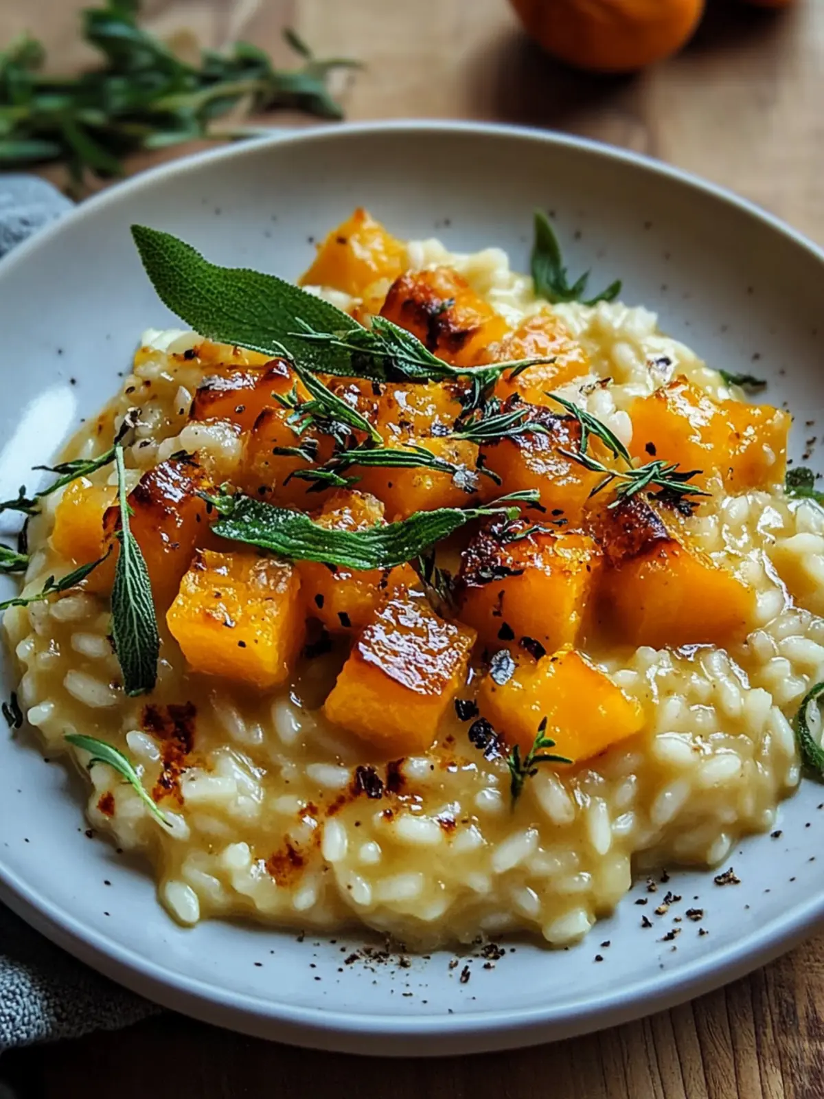Leckeres Butternut-Kürbis-Risotto