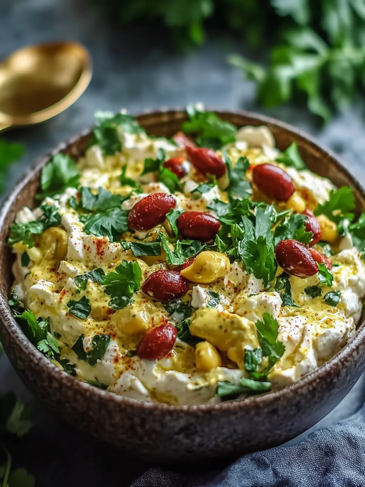 Griechischer Joghurt Curry Hähnchen Salat