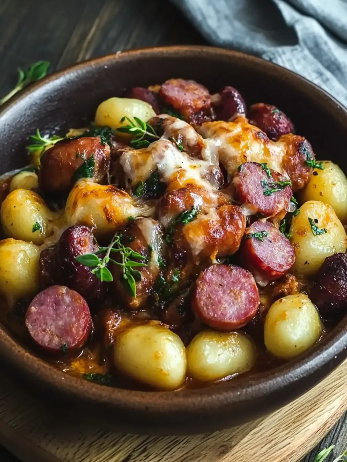 Cremige Ein-Topf Kielbasa Wurst und Gnocchi